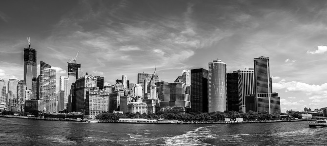 Battery park and southern manhattan island from new york harbor us Battery park and southern manhattan island from new york harbor us